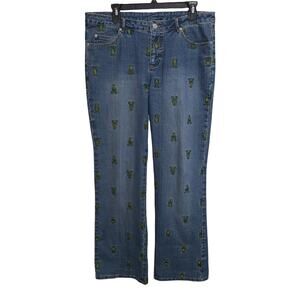 VTG Lilly Pulitzer Lobster Embroidered Preppy Denim Jeans White Tag Women 8